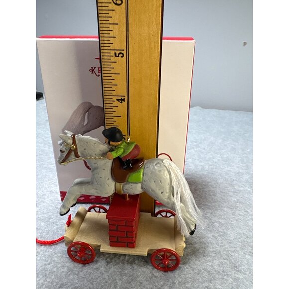 Hallmark Keepsake 2017 A Pony for Christmas Ornament Horse Rider on Wheels - Picture 5 of 7